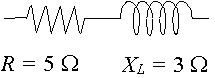 Resistor and inductor in series
